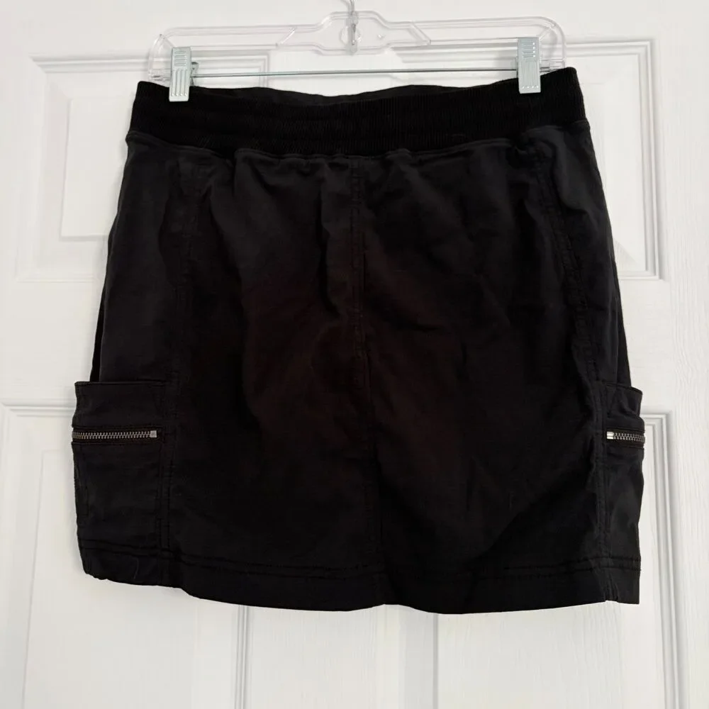 Athleta Black Performance Athletic Skort Sz 6 Zip Pockets Activewear Athleisure